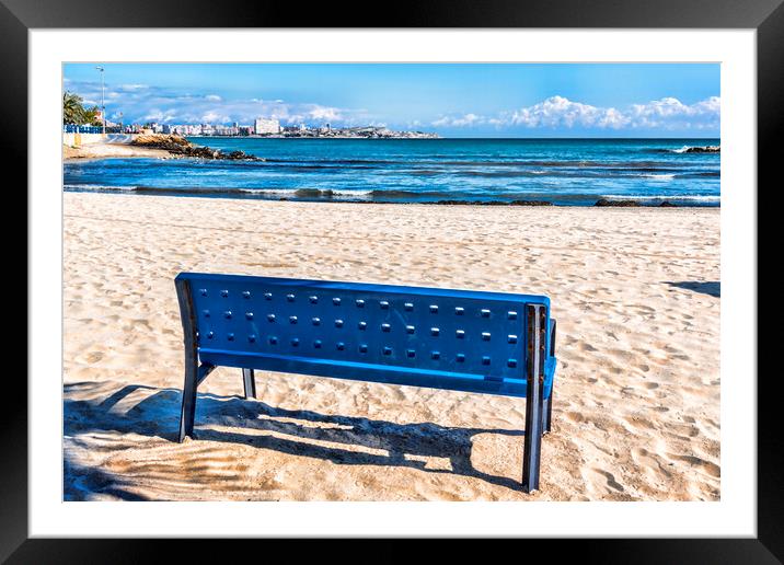 Beach View Alicante Framed Mounted Print by Valerie Paterson