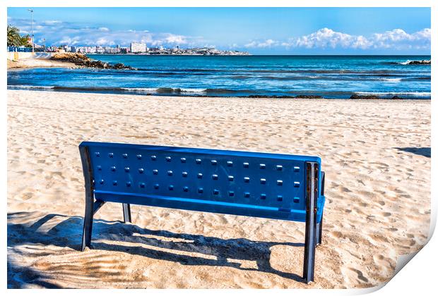 Beach View Alicante Print by Valerie Paterson