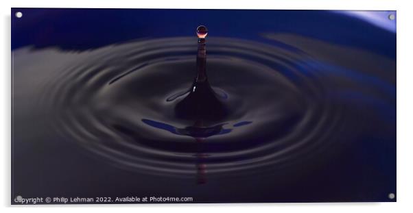 Red Water Drops (3A) Acrylic by Philip Lehman