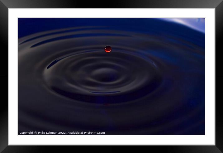 Red Water Drops (2A) Framed Mounted Print by Philip Lehman