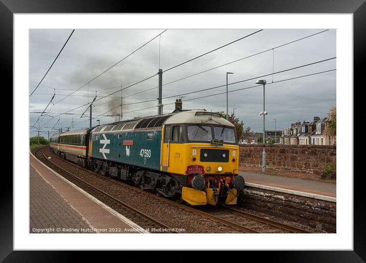 Preserved Vintage Diesel Train Passes Through Scot Framed Mounted Print by Rodney Hutchinson