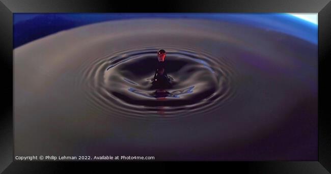 Red Water Drops (25B) Framed Print by Philip Lehman