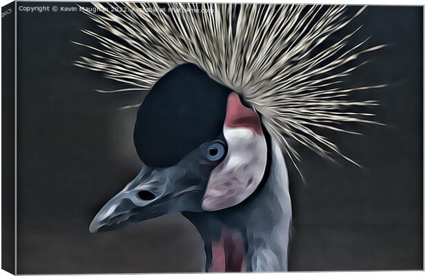 Black Crowned Crane (Digital Art Version) Canvas Print by Kevin Maughan