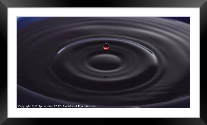 Red Water Drops (29B) Framed Mounted Print by Philip Lehman