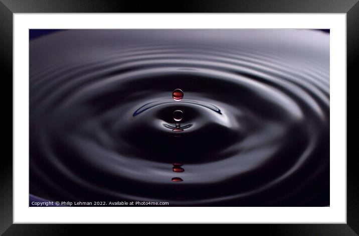 Red Water Drops (33A) Framed Mounted Print by Philip Lehman