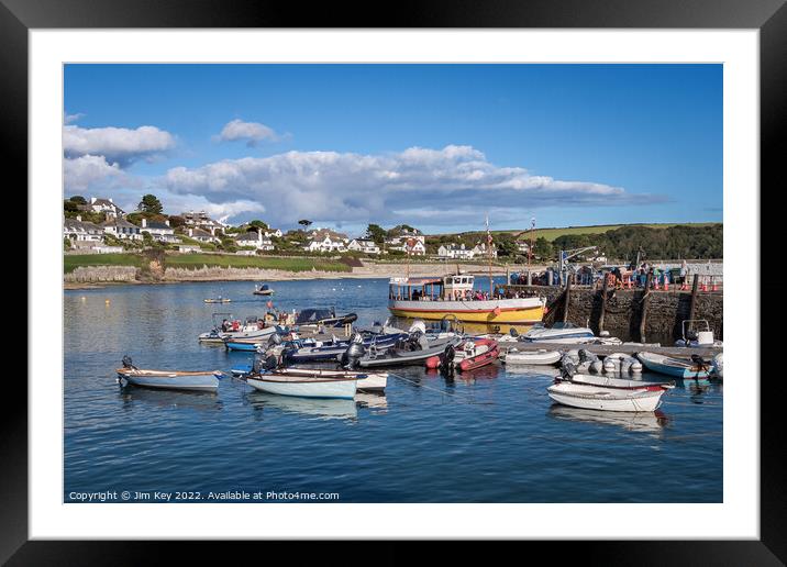 St Mawes Harbour Cornwall  Framed Mounted Print by Jim Key