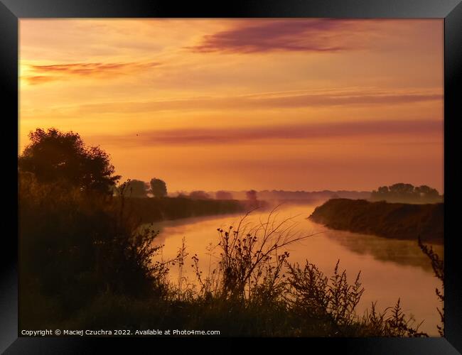 The Wisła River at Dawn Framed Print by Maciej Czuchra