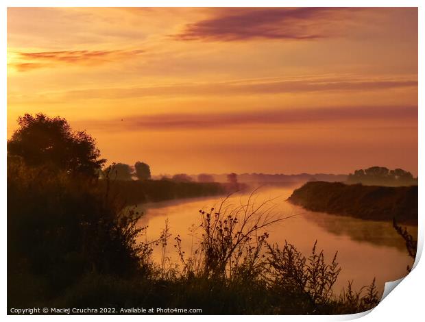 The Wisła River at Dawn Print by Maciej Czuchra