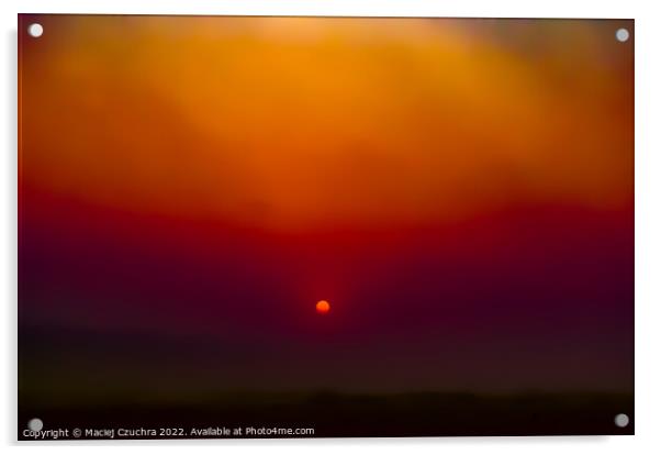The Sun Rising Over Fog Acrylic by Maciej Czuchra