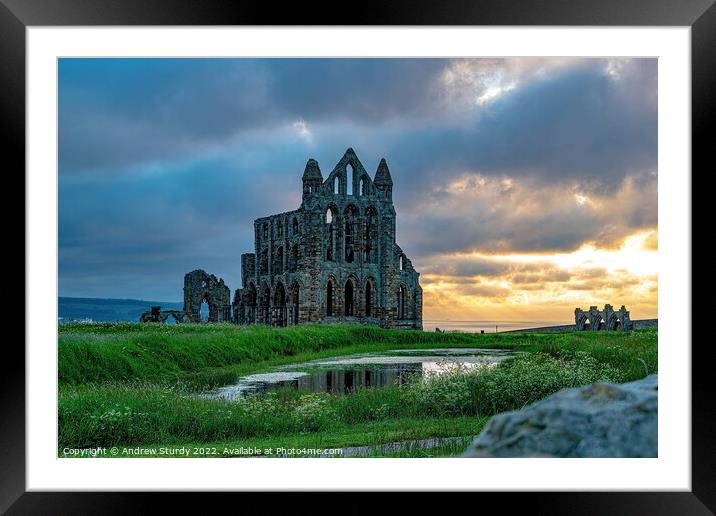 Whitby Abbey Framed Mounted Print by Andrew  Sturdy
