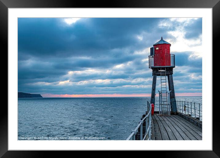 Whitby Pier Framed Mounted Print by Andrew  Sturdy