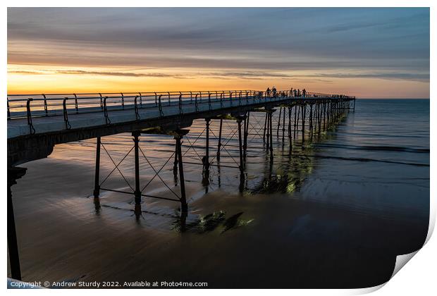 Saltburn Pier Print by Andrew  Sturdy