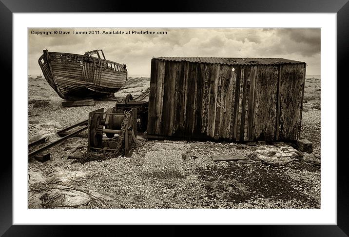 Boat and Winch, Dungeness Framed Mounted Print by Dave Turner