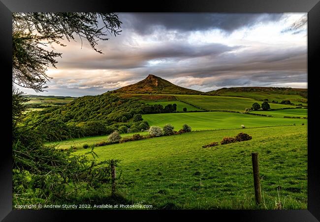 Roseberry Topping Framed Print by Andrew  Sturdy