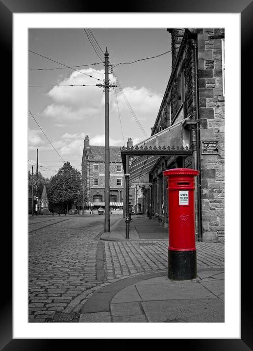 Vintage Red Post Box in Historic Street Framed Mounted Print by Rob Cole