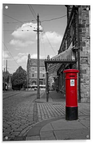 Vintage Red Post Box in Historic Street Acrylic by Rob Cole