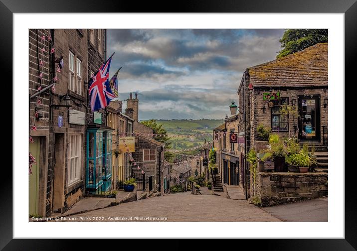Queen`s Platinum Jubilee celebration at Haworth Framed Mounted Print by Richard Perks