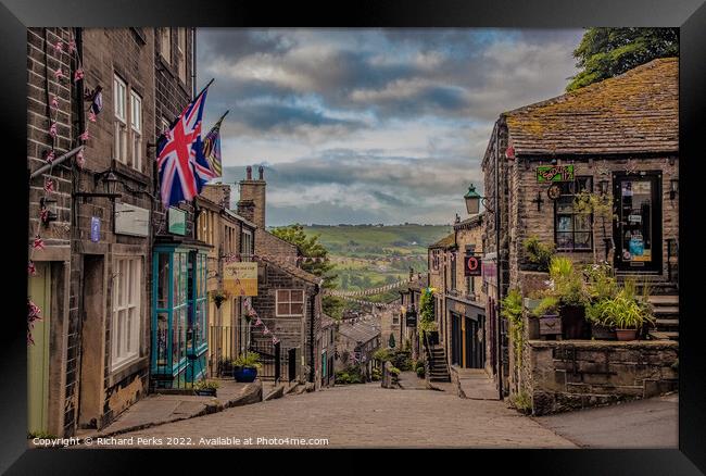Queen`s Platinum Jubilee celebration at Haworth Framed Print by Richard Perks