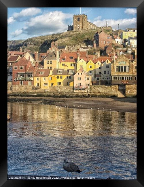 Old Whitby buildings  Framed Print by Rodney Hutchinson
