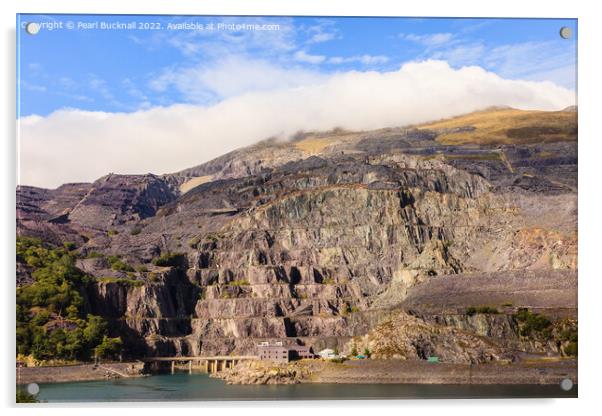 Dinorwig Quarry on Elidir Fawr across Llyn Peris S Acrylic by Pearl Bucknall