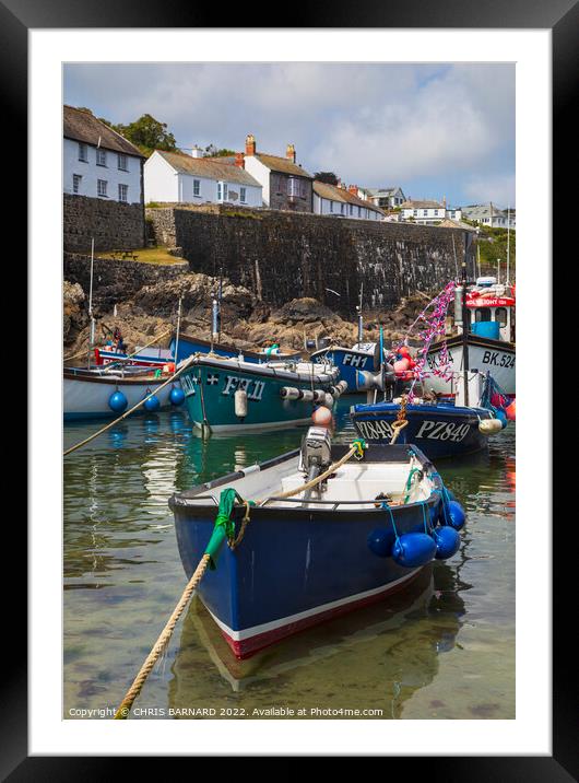 Coverack Fishing Boats Framed Mounted Print by CHRIS BARNARD