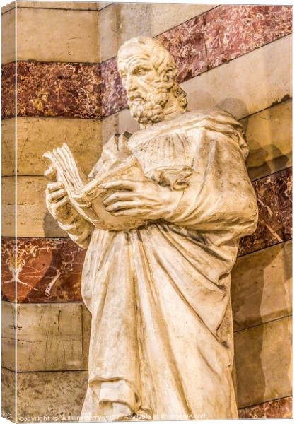 Saint Luke Statue Cathedral Saint Mary Mejor Marseille France Canvas Print by William Perry
