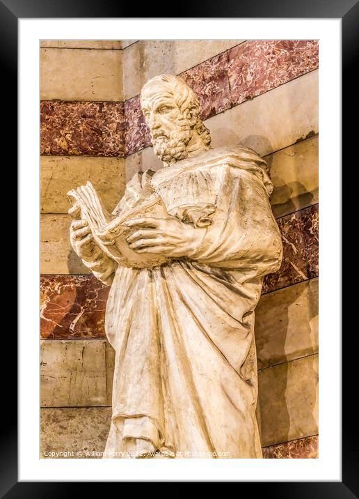 Saint Luke Statue Cathedral Saint Mary Mejor Marseille France Framed Mounted Print by William Perry