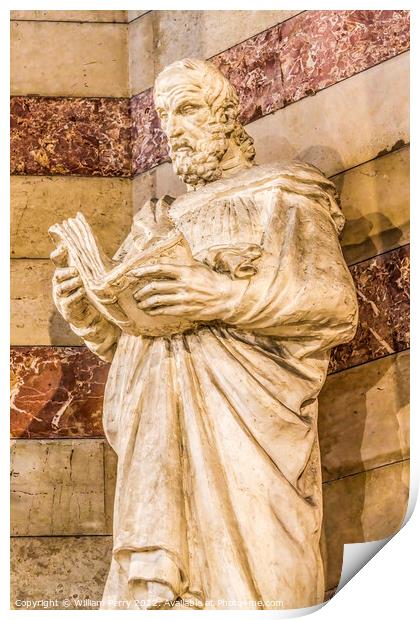 Saint Luke Statue Cathedral Saint Mary Mejor Marseille France Print by William Perry