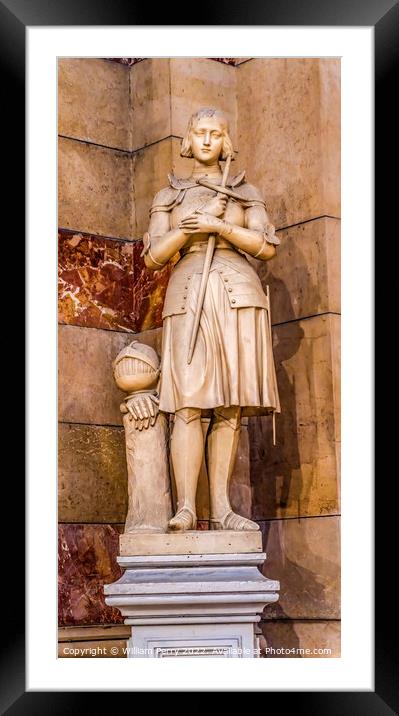 Saint Joan Statue Cathedral Saint Mary Mejor Basilica Marseille  Framed Mounted Print by William Perry