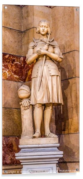 Saint Joan Statue Cathedral Saint Mary Mejor Basilica Marseille  Acrylic by William Perry