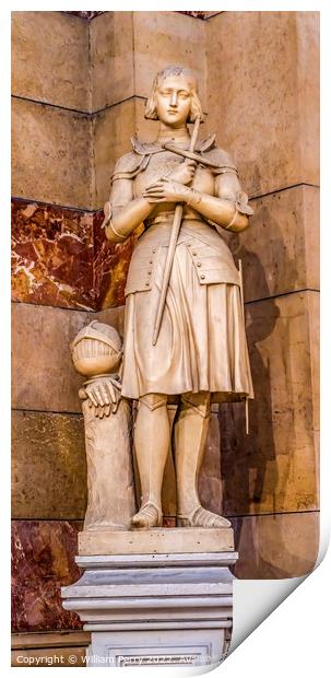 Saint Joan Statue Cathedral Saint Mary Mejor Basilica Marseille  Print by William Perry