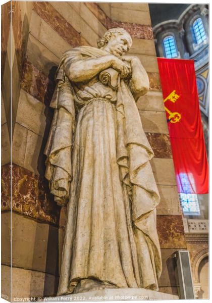Saint Matthew Statue Cathedral Saint Mary Marseille France Canvas Print by William Perry