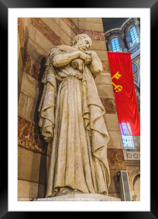 Saint Matthew Statue Cathedral Saint Mary Marseille France Framed Mounted Print by William Perry