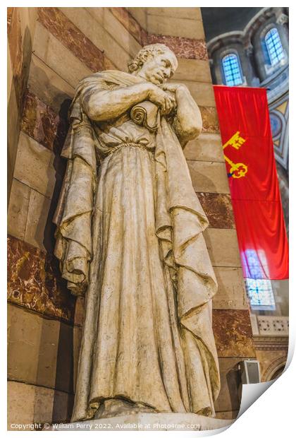 Saint Matthew Statue Cathedral Saint Mary Marseille France Print by William Perry