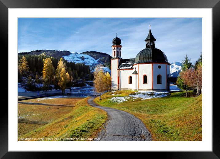 Seekirchl church Seefeld in Tirol  Austria Framed Mounted Print by Craig Yates
