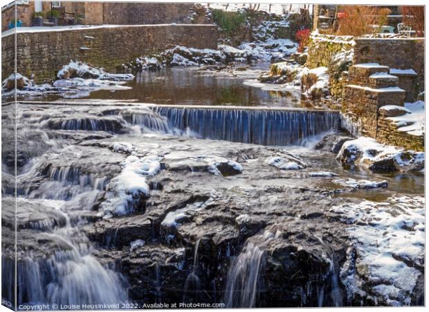 Hawes waterfall on Gayle Beck, Wensleydale, Yorkshire Dales Canvas Print by Louise Heusinkveld