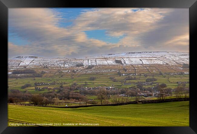 Hawes from Simonstone, Yorkshire Dales National Park Framed Print by Louise Heusinkveld