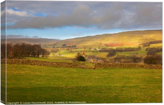 Hawes and Abbotside Common, Wensleydale, Yorkshire Dales Canvas Print by Louise Heusinkveld