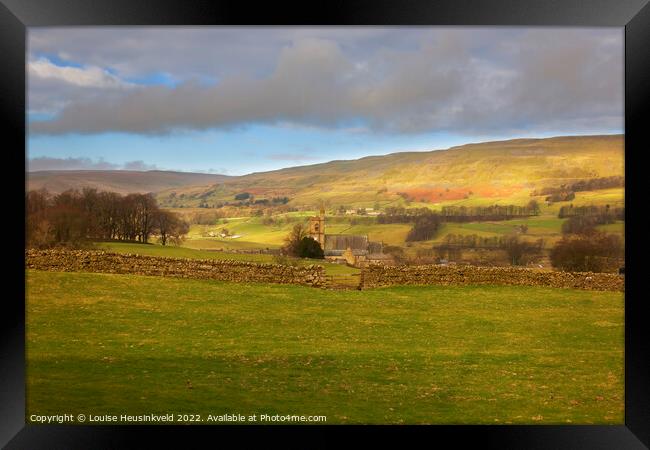 Hawes and Abbotside Common, Wensleydale, Yorkshire Dales Framed Print by Louise Heusinkveld
