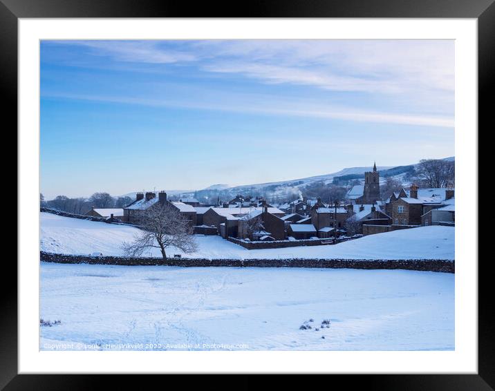 Winter in Hawes, Wensleydale, Yorkshire Dales National Park Framed Mounted Print by Louise Heusinkveld