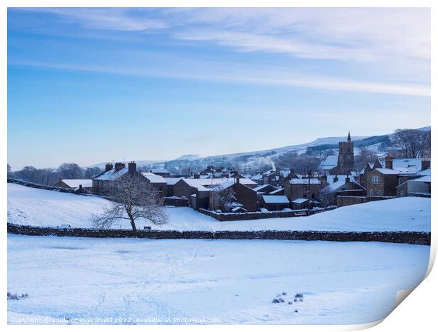 Winter in Hawes, Wensleydale, Yorkshire Dales National Park Print by Louise Heusinkveld