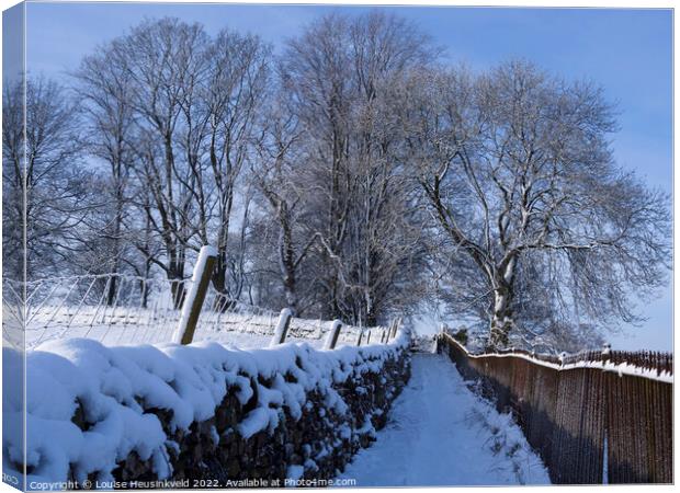 Footpath, St Margaret's Church, Hawes, Wensleydale Canvas Print by Louise Heusinkveld