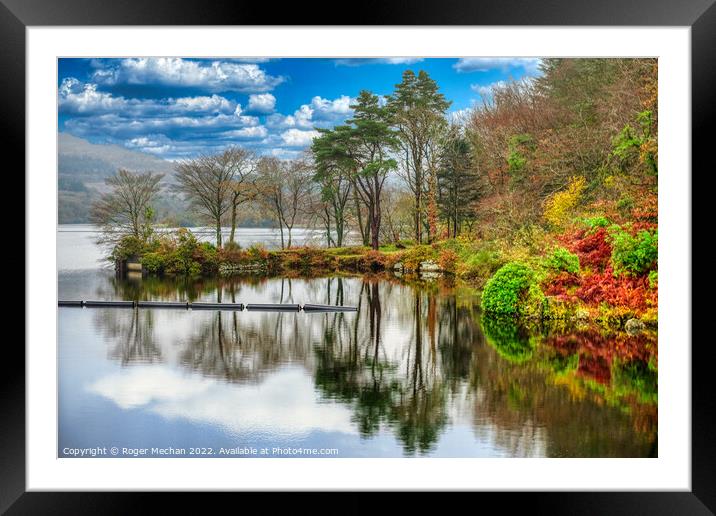 Autumn's Tranquil Reflection Framed Mounted Print by Roger Mechan