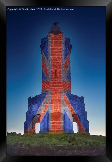 Darwen/Jubilee Tower, Lancashire - Light Painted with the Union Jack Framed Print by Shafiq Khan