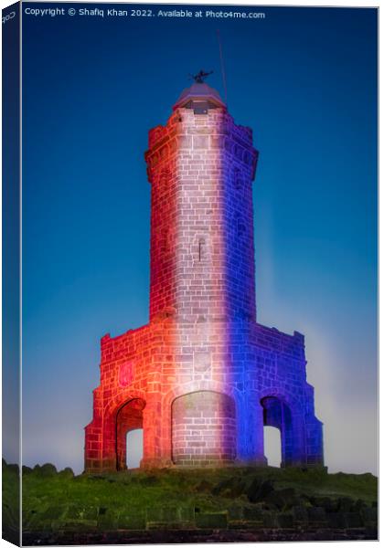 Darwen/Jubilee Tower, Lancashire - Light Painted to Celebrate the Platinum Jubilee Canvas Print by Shafiq Khan