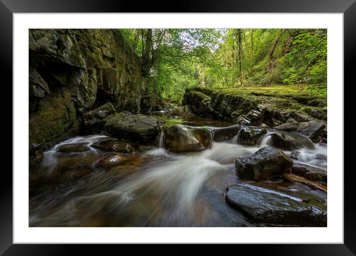 The Afon Pyrddin river Framed Mounted Print by Leighton Collins