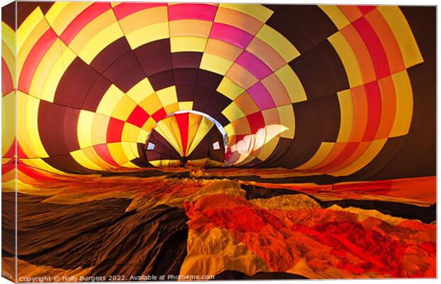 Inside a hot air balloon  ready to take of  Canvas Print by Holly Burgess