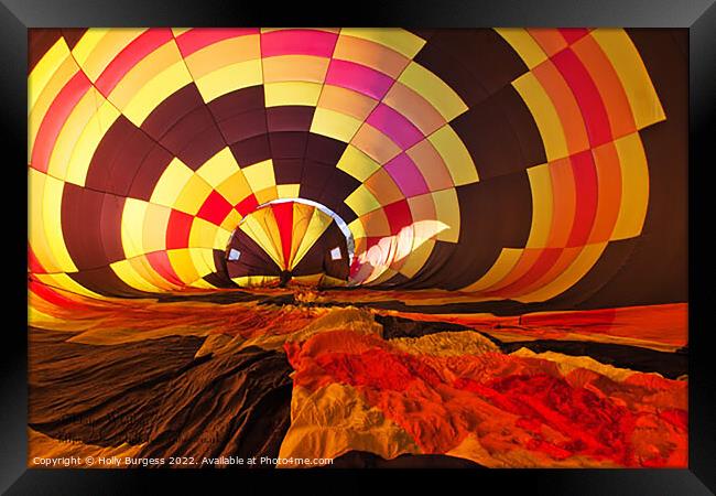 Inside a hot air balloon  ready to take of  Framed Print by Holly Burgess