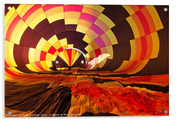 Inside a hot air balloon  ready to take of  Acrylic by Holly Burgess