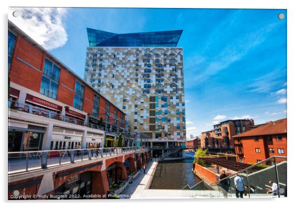 Cube Building in Birmingham  Acrylic by Holly Burgess